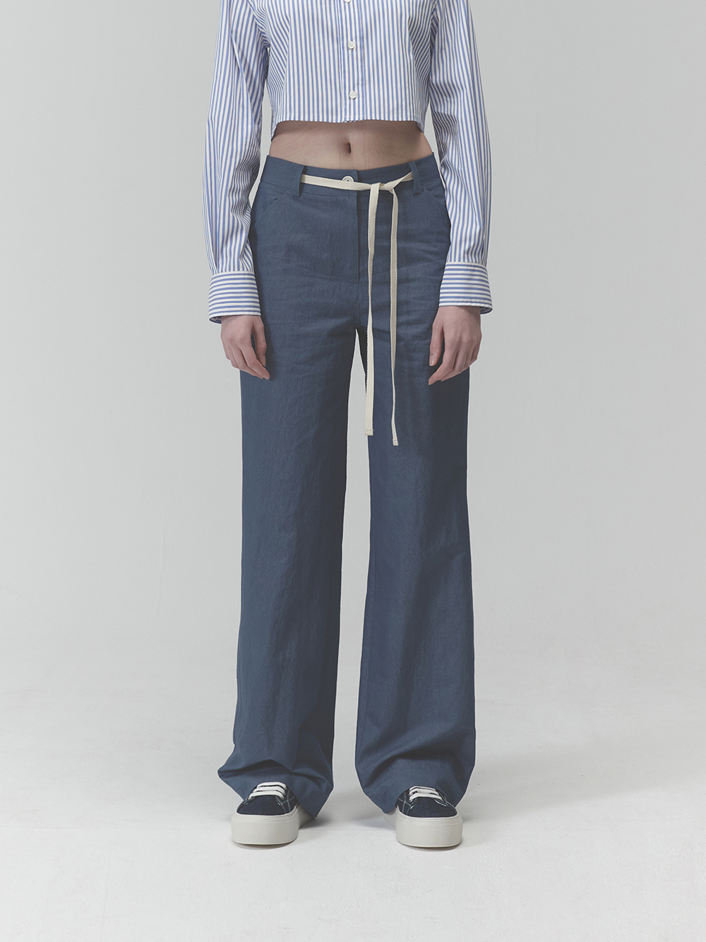 DRAW STRING WIDE PANTS (BLUE) Pre-order